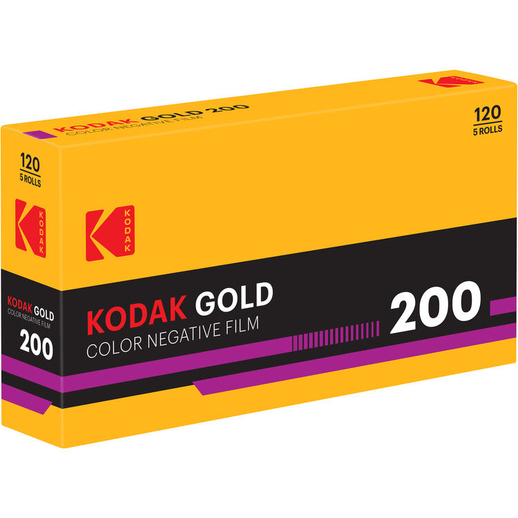 Kodak Eastman Gold 200 Color Negative Film (120 Roll Film, 5-Pack)